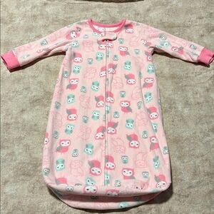 Pink Owl Print Baby Sleep Sack
